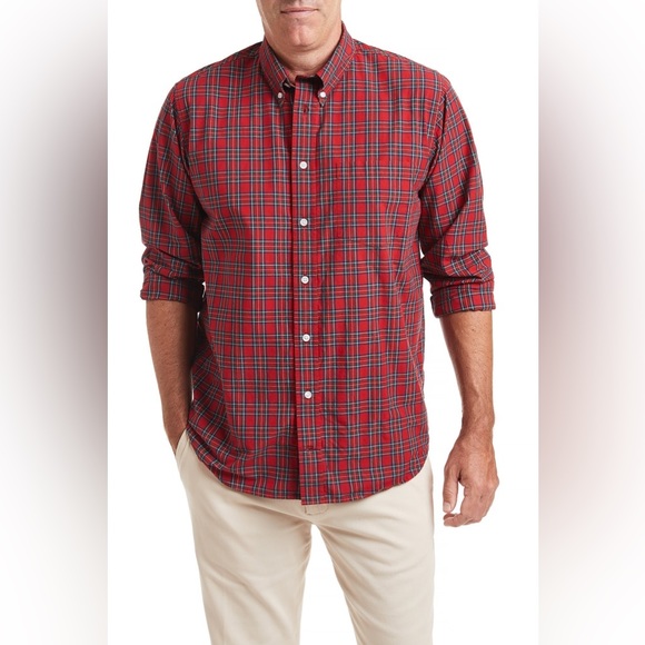 Men red plaid buffalo board medium trail shirt elbow patches - Picture 1 of 6